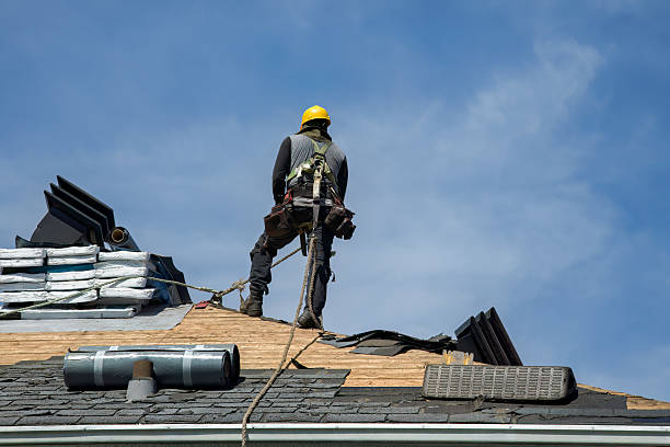 Professional Gutter Installation technician working in Shelburne, VT